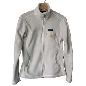 Patagonia Synchilla M Full Zip Snap Pocket Grey White Soft Fleece Jacket